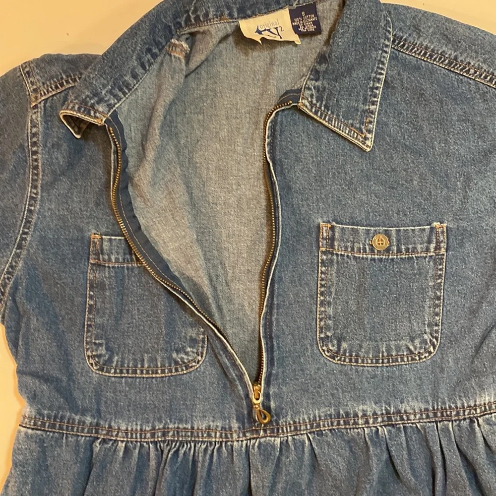 Cottage chic long sleeve denim dress - Picture 9 of 12